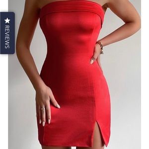 runaway the label strapless dress